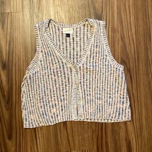 Knit Button Up Sweater Vest - Womens Medium